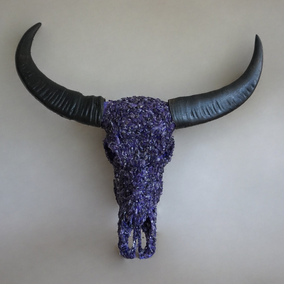Crystal Buffalo Skull Amethyst