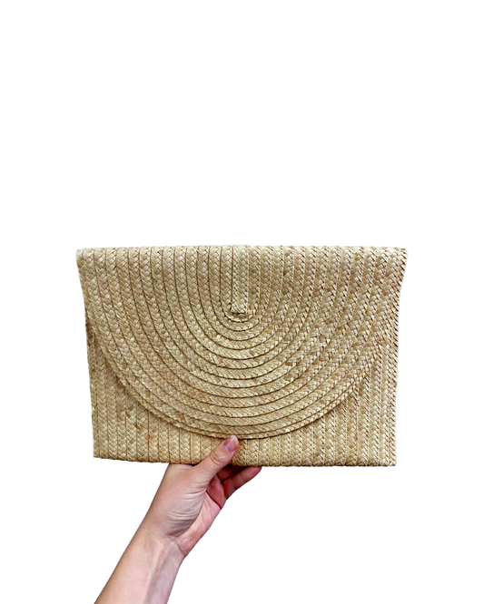 Palm Leaf Clutch Blonde