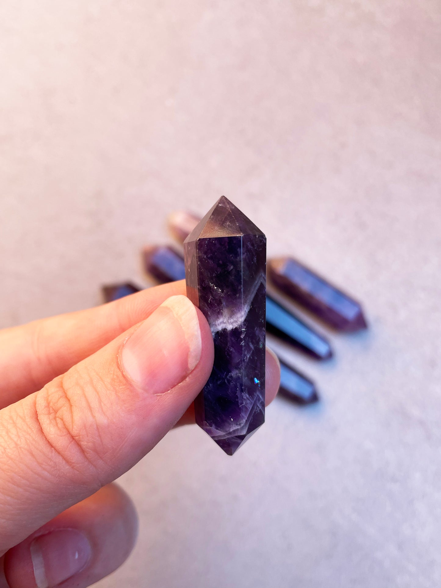 Chevron Amethyst Double Terminated Points