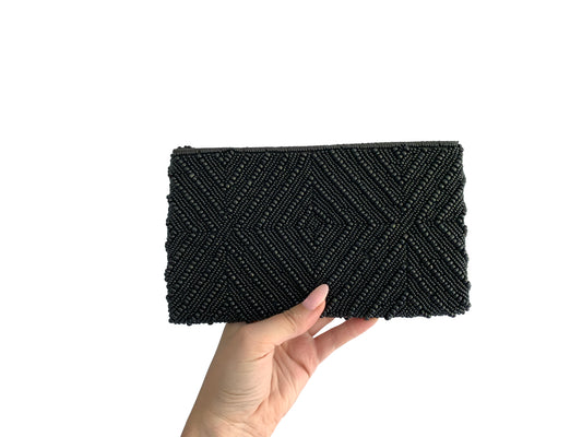 Beaded Clutch Black Diamond Small