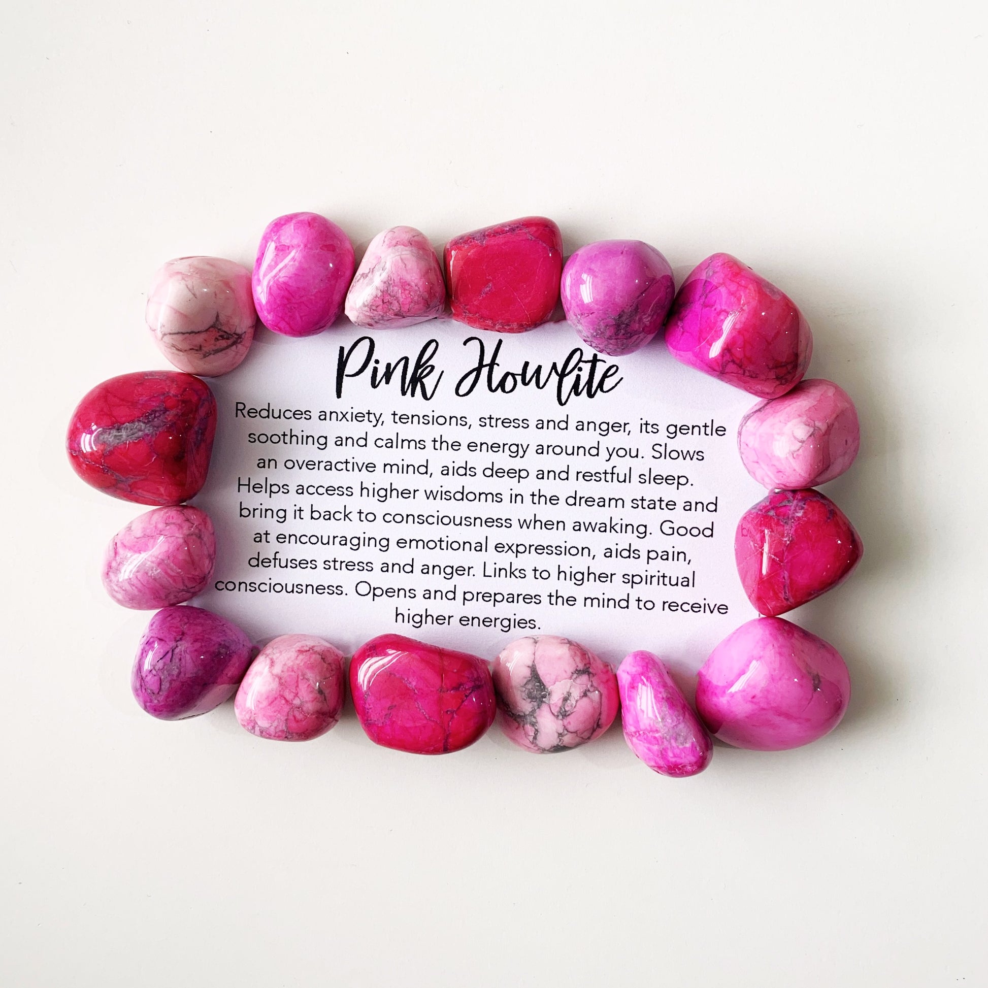 Pink Howlite Tumble Stone – Moonstone Energy