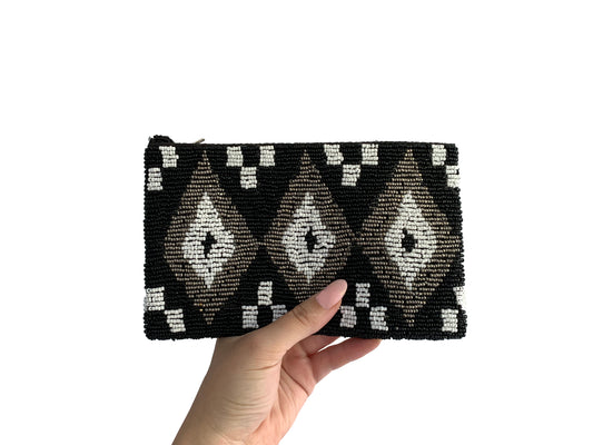 Beaded Clutch Tri-Tone Diamond Small