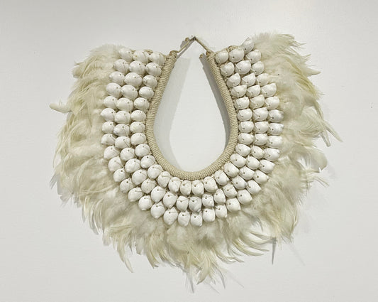 Tribal Feather Necklace Off-White - LAST ONE